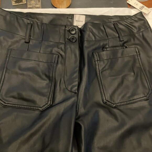 Maeve Junie Leather Pants - Picture 3 of 11